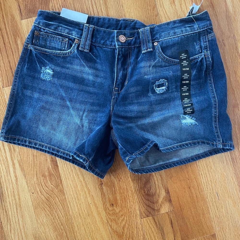 GAP Distressed Dark Blue Jean Shorts